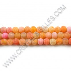 Fire agate Salmon, 06mm -...