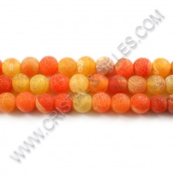 Fire agate Salmon, 08mm -...