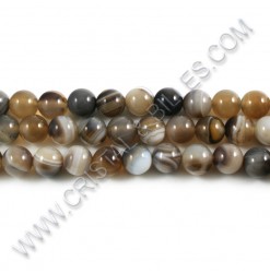 Agate Botswana brun, 08mm -...