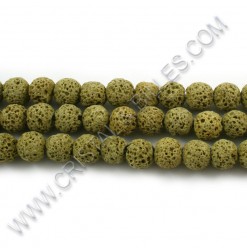 Lava beads Olive, 06mm -...