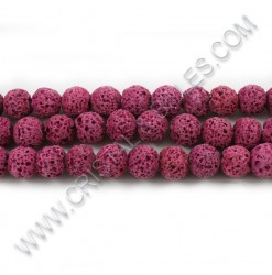 Lava beads Fuschia, 06mm -...