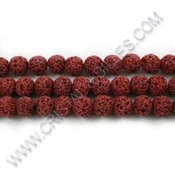 Lava beads Brown, 06mm -...