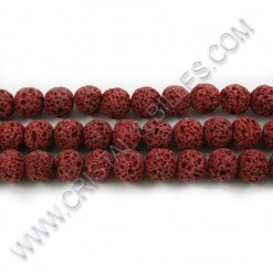 Lava beads Brown, 08mm -...