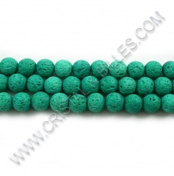 Lava beads Green, 06mm -...