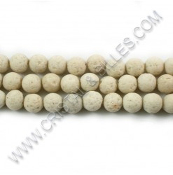 Lava beads Cream white,...