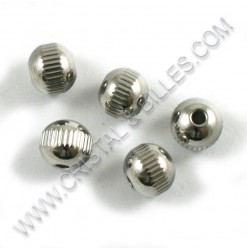 Beads 8 x 7mm, Stainless -...