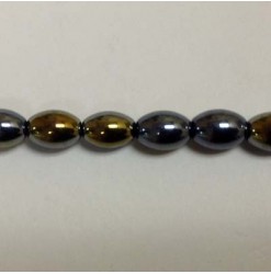 Glass oval Black AB 8x11mm...