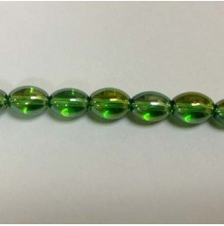 Glass oval Green AB 8x11mm...