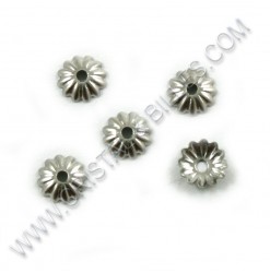 Bead cap 6mm, Stainless...