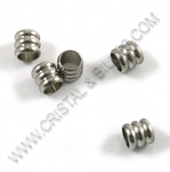 Bead 4x4mm, Stainless - Qty...