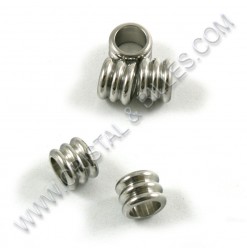 Bead 6x5mm, Stainless 304 -...