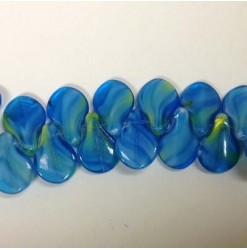 Glass drop Blue 13x9mm -...