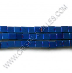 Hematite cube Bleu 04mm -...