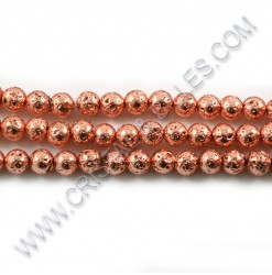Lava beads rose gold 06mm -...
