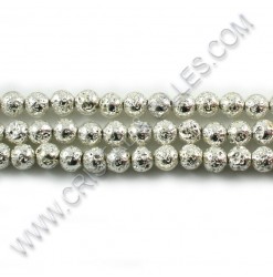 Lava beads Silver 06mm -...