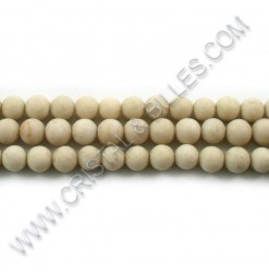 Fossil beads 06mm matte,...