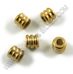 Beads 9x8mm, Stainless Gold...
