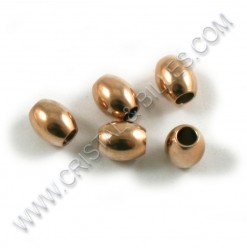 Beads 7x6mm, Stainless Rose...