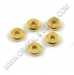 Beads 6x2mm, Stainless Gold...