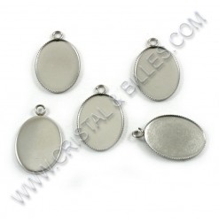 Bezel cup pendant 20x15mm,...