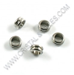 Beads 8x4mm, Stainless -...