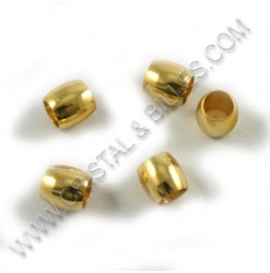 Beads 6x6mm, Stainless Gold...