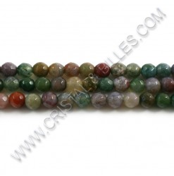 Indian agate faceted 06mm -...