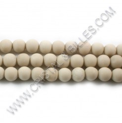 Fossil beads 08mm matte,...