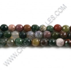 Indian agate faceted 08mm -...