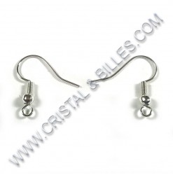 Crochet oreille 18mm, Argent