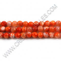 Crackle agate Coral, 06mm -...