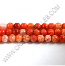 Agate crackle Corail, 08mm...