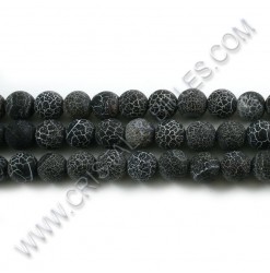 Crackle agate Black matte,...