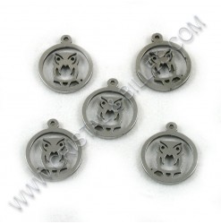 Charm owl 14mm, SS 304 -...