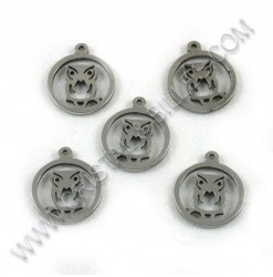 Charm owl 14mm, Stainless -...