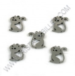 Charm cat 14x12mm, SS 304 -...