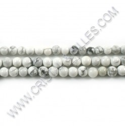 Howlite Blanc, 04mm -...