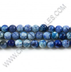 Agate crackle bleu, 08mm -...