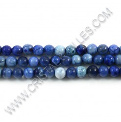 Agate crackle bleu, 06mm -...