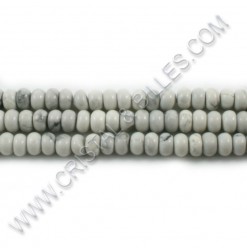 Howlite Blanc, 6x4mm -...