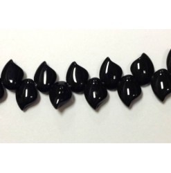 Glass bead leaf 10x15mm, Black