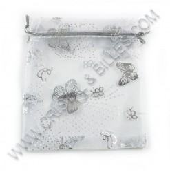 Organza 10X12cm, White -...