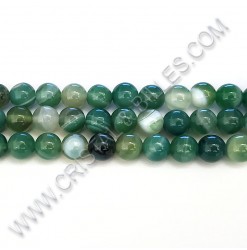 Agate stripped vert, 08mm -...