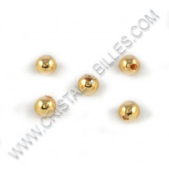 Beads 4mm, Stainless gold...