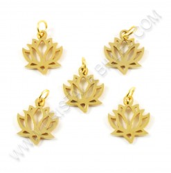 Charm lotus 12x14mm, S/S...