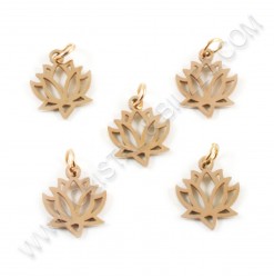 Charm lotus 12x14mm, S/S...