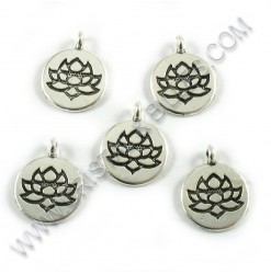 Breloque Lotus 15mm, Argent...