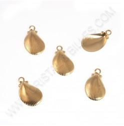 Charm shell 12x7mm, S/S...