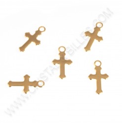 Breloque croix 12x7mm, Inox...