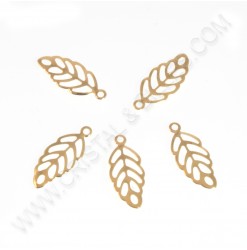 Charm leaf 13x5.5mm, S/S...